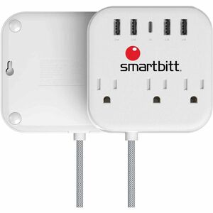 Smartbitt SBSS-B3-5U Reglata de conexión - NEMA 5-15P - 3 NEMA 5-15R - 1.80m Cordón - 3600J Energía de sobretensión - 13A 