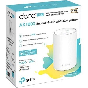 TP-Link Deco X20-DSL Wi-Fi 6 IEEE 802.11ax Ethernet, VDSL2, ADSL, ADSL2, ADSL2+, DSL Modem/Wireless Router - Dual Band - 2