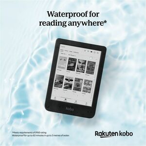 Lettore di testo digitale Kobo Clara BW - Nero - 12000 Libro(i) - 16 GB Flash - 15,2 cm (6") Display - Touchscreen - 1448 