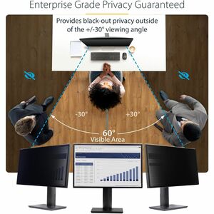 StarTech.com Acrylic Privacy Screen Filter - Black - 1 - For 61 cm (24") Widescreen LCD Monitor - 16:9 - Blue Light Reduct