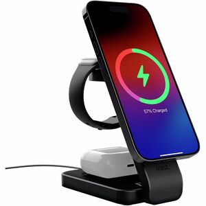 Trust Viro Induktionsladegerät - Schwarz - für Smartphone, iPhone, Smartwatch, AirPod, Ohrhörer - Eingangsstecker: USB - N