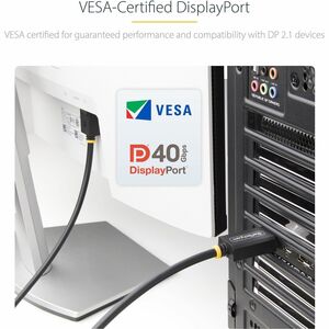 StarTech.com Cavo DisplayPort 2.1 da 2m, cavo DisplayPort DP40 certificato VESA con UHBR10/HDR/DSC 1.2a/HDCP 2.2, 8K 60Hz,