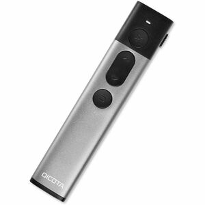 Pointeur de Présentation Laser Dicota - Fréquence radio - USB - Argenté - 30 m - 2,40 GHz - Rechargeable