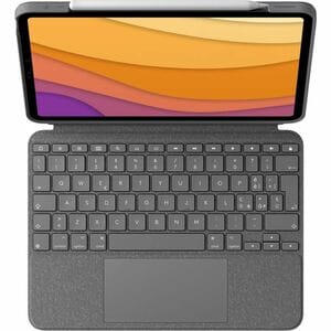 Logitech Combo Touch Keyboard/Cover Case for 33 cm (13") Apple iPad Air 13 (2024) Tablet - Oxford Gray - Scuff Resistant, 