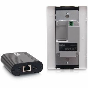 C2G Superbooster USB Camera Extender Over Cat Single Gang Wall Plate to Box Kit - 150 ft Range - 2 x Network (RJ-45) - 2 x