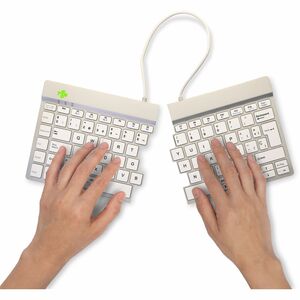 R-Go Split Break Keyboard - Wireless Connectivity - Spanish - QWERTY Layout - White - Scissors Keyswitch - Bluetooth - 5 -