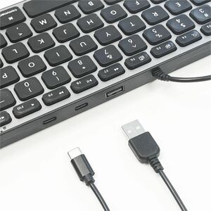 Macally Compact Wired Keyboard with USB hub ports & Dual USB C / A - Cable Connectivity - Compact - USB Type C, USB Type A