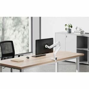 Neomounts NEXT Slim Mounting Arm for Flat Panel Display, Curved Screen Display, Monitor, Display Screen - White - Height A