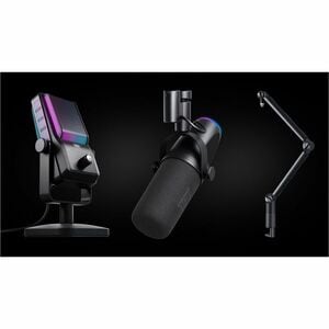 Bras support d'écran CHERRY CX-NGALE-BOOM-BLACK pour Microphone - Noir - Aluminium