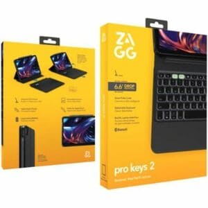 ZAGG Pro Keys 2 Keyboard/Cover Case (Folio) for 27.9 cm (11") Apple iPad Pro 11 (2024) Tablet - Belgian Keyboard - Black -