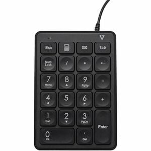 Pavé numérique V7 KP350 - Câble Connectivité - USB Type A Interface - Noir - Calculatrice, Email Raccourci-clavier(s) - Ch