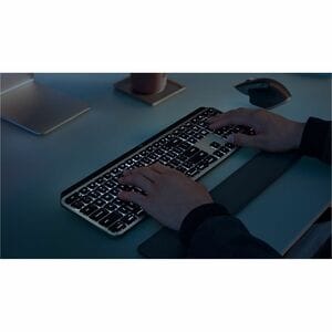 Logitech MX Keys S Keyboard - Wireless Connectivity - USB Interface - English (UK) - QWERTY Layout - Space Gray - Membrane