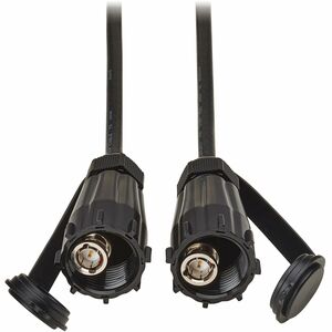 Eaton Tripp Lite Series Rigid Industrial RF Coaxial Cable (M/M) - IP68, BNC Connectors, 10 ft. (3.1 m), Black - 10 ft Coax