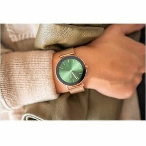 DCU BOULEVARD Smart Watch - Or rose Body Color - Zinc Alloy Case Material - Métal Band Material - Moniteur de Fréquence Ca
