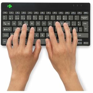 R-Go Compact Break Keyboard - Wireless Connectivity - USB Type C Interface - Belgian - AZERTY Layout - Black - Scissors Ke