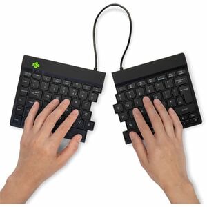 R-Go Split Break Keyboard - Compact - Wireless Connectivity - USB Type C Interface - English (UK) - QWERTY Layout - Black 