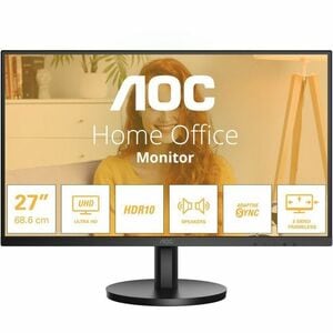 AOC U27B3A 27" Class 4K UHD LED Monitor - 16:9 - Matte Black - 68.6 cm (27") Viewable - In-plane Switching (IPS) Technolog