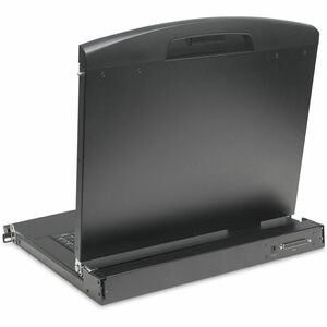 Digitus LCD Rack Console KVM Switch - Jet Black - 48.3 cm (19") LCD - HD - 1920 x 1080 - 1 x USB - 8 x VGA - Keyboard - To