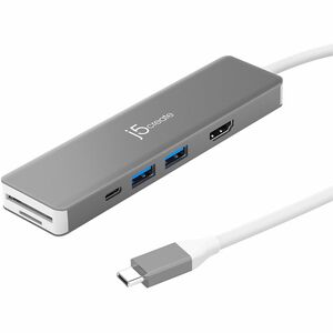 j5create Elite JCD390 USB Type C Docking Station for Memory Card Reader, Flash Drive - Charging Capability - Memory Card R