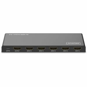 Digitus Audio/Video-Schalter - Kabel - 3840 x 2160 - 4K, 4K UHD - 5 Eingabegerät - TV, Notebook, Spielkonsole - 1 x USB - 