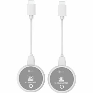 j5create ScreenCast JVAW75-N Video Extender Transmitter/Receiver - Wireless - 30 m Range - 1 x USB - 3840 x 2160 Video Res