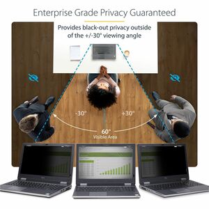 StarTech.com 13.3-inch 16:10 Flip-Up Privacy Screen with Touch, Anti-Glare Blue Light Filter, Laptop Monitor Screen Protec