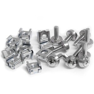 50 Pkg M5 Mounting Screws and Cage Nuts for Server Rack Cabinet
