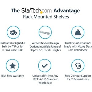 1U Server Rack Shelf - 16 Deep - Cantilever Rack Shelf for 19 Network Equipment (CABSHELF116)