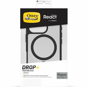 OtterBox React Case for Apple iPhone 16 Pro Smartphone - Black Crystal (Clear/Black) - Retail - 1 - Drop Resistant, Scrape