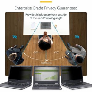 StarTech.com 17-inch 16:10 Flip-Up Privacy Screen with Touch, Anti-Glare Blue Light Filter, Laptop Monitor Screen Protecto