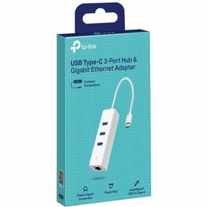 TP-Link UE330C USB/Ethernet-Hub - USB 3.0 Typ C - 640 MB/s - Tastatur, Drucker, Festplatte, Maus, Flash-Laufwerk, Notebook