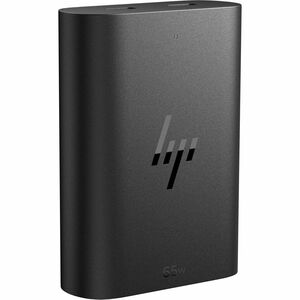 HP 65W GaN USB-C Laptop Charger. Input voltage: 90 V, Output power: 65 W, Input current: 1.6 A. AC adapter output current: