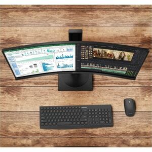 Philips 49B2U6903CH 49 Zoll Class Webcam Dual Quad HD (DQHD) Gekrümmter Bildschirm LED-Monitor - 32:9 Format - Dunkelgrau 