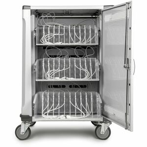 Rocstor Volt C32 Charging Cart - 0 Shelf - 3 Drawer - 4 Casters - 5" Caster Size - Steel, Rubber - 21.74" Width x 32.29" D