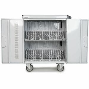Rocstor Volt Charging Cart - 3 Shelf - Push Handle Handle - 4 Casters - Steel - 30" Width x 25.10" Depth x 40.70" Height -