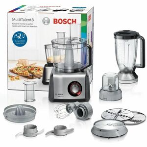 Robot da cucina Bosch MultiTalent 8 MC812M844 - 3,90 L (Capacità) - 1250 W Motore - Nero, Acciaio inossidabile spazzolato
