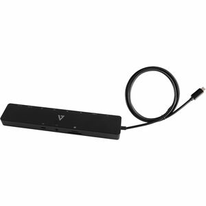V7 DOCKUCPT2D USB-Typ C Docking Station für Notebook - Ladefunktion - Speicherkartenleser - SD, microSD - 130 W - Schwarz 