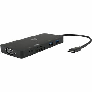 V7 Mini Dock UCMINIDOCK-ALTHV USB Type C Docking Station for Notebook - Charging Capability - Memory Card Reader - SD - Bl