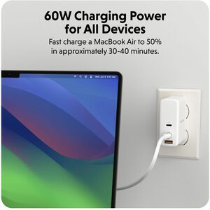 Hyper HyperJuice HJ4011WHGL 1.50 m USB-C Data Transfer Cable - Cable for USB Charger, USB Device, MacBook, iPhone - First 