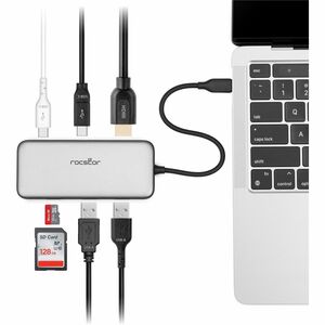 Rocstor Type-C to HDMI/USB-A 10GX2/Type-C 10G data/SD/TF/PD Charging with DP1.4 Alt mode - for Monitor, Desktop PC, Notebo