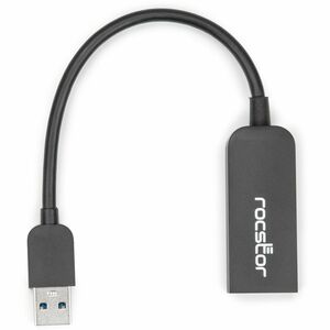 Rocstor Premium USB-A to 2.5G Ethernet Adapter - 1 x USB Type A - Male - 1 x RJ-45 Network - Female - Black - 1