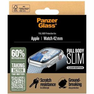 PanzerGlass Snappie Plastic, Glass Screen Protector for Watch Series 10 - Clear - Anti-microbial - Bump Resistant, Scratch
