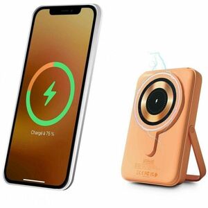 Urban Factory Magnee Power Bank - Apricot Ice - For iPhone - 10000 mAh - 15 W - 4.50 A, 3 A - USB Type-C Connector - 2 x U