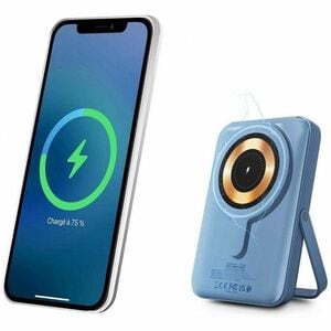 Urban Factory Magnee Power Bank - Allure Blue - For Smartphone - 10000 mAh - 15 W - 4.50 A, 3 A, 2.22 A, 1.67 A, 2 A, 1.50