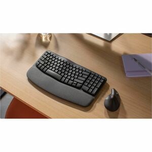 Logitech Wave Keys Keyboard - Wireless Connectivity - Bluetooth - 32.81 ft - USB Interface - ChromeOS, Windows 10, Windows