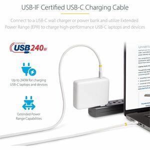 StarTech.com 2 m USB-C Datentransferkabel - 1 - Cable for Notebook, Ladegerät, Mobilgerät, Wandakku, Kfz-Ladegerät, Stroms