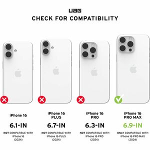 Urban Armor Gear Plyo Case for Apple iPhone 16 Pro Max Smartphone - Ice/Silver - Yellowing Resistant, Shock Absorbing, Dro