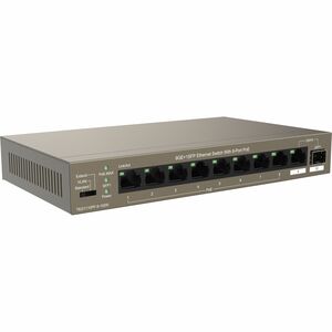 Tenda TEG1110PF-8-102W  9GE+1SFP Ethernet Switch With 8-Port PoE - 8 Ports - Gigabit Ethernet - 10/100/1000Base-T, 100/100