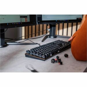 CHERRY KC 200 MX Teclado - Cabo Conectividade - USB tipo A Interface - Alemão - QWERTZ Layout - Preto, Bronze - Mecânica/M