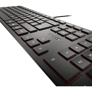 CHERRY KC 6000 SLIM Teclado - Cabo Conectividade - USB Interface - Francês - Preto - Multimedia Tecla(s) de acesso rápido